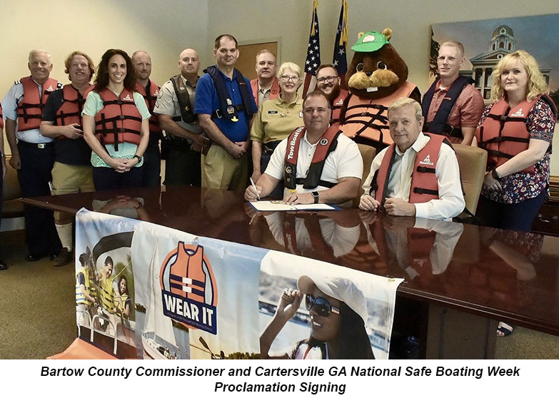 Bartow County Commissioner and Cartersville GA National Safe Boating Week Proclamation Signing