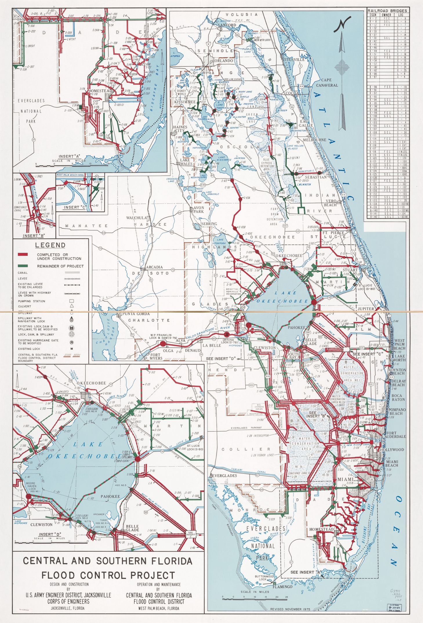 Map of central florida with flood structures