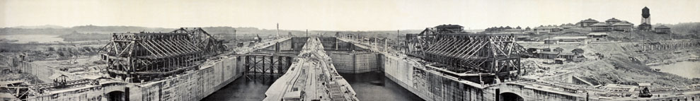 wide view of canal construction