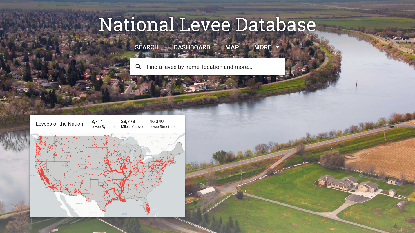 National Levee Database Screen