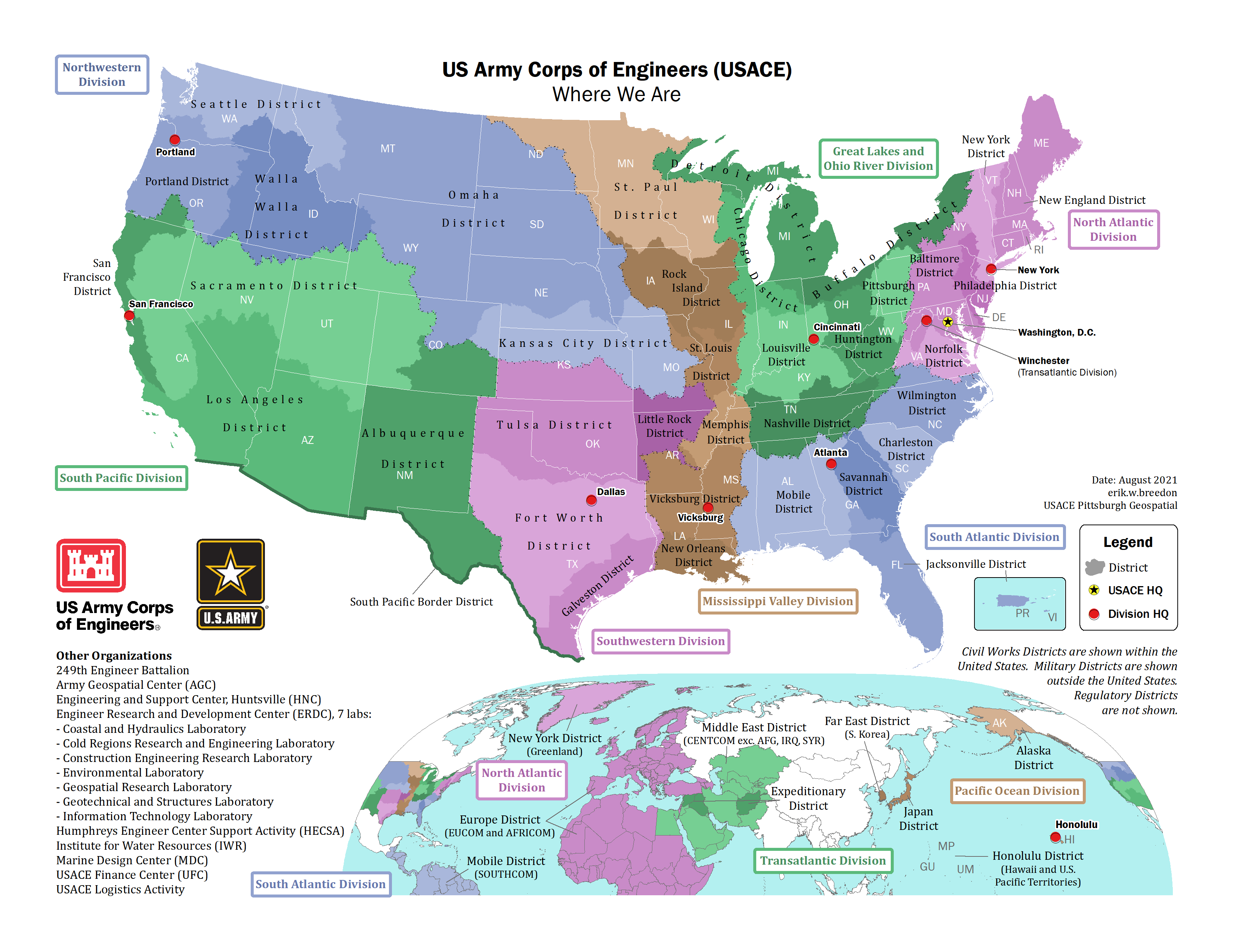 Map headquarters u s army corps of engineers