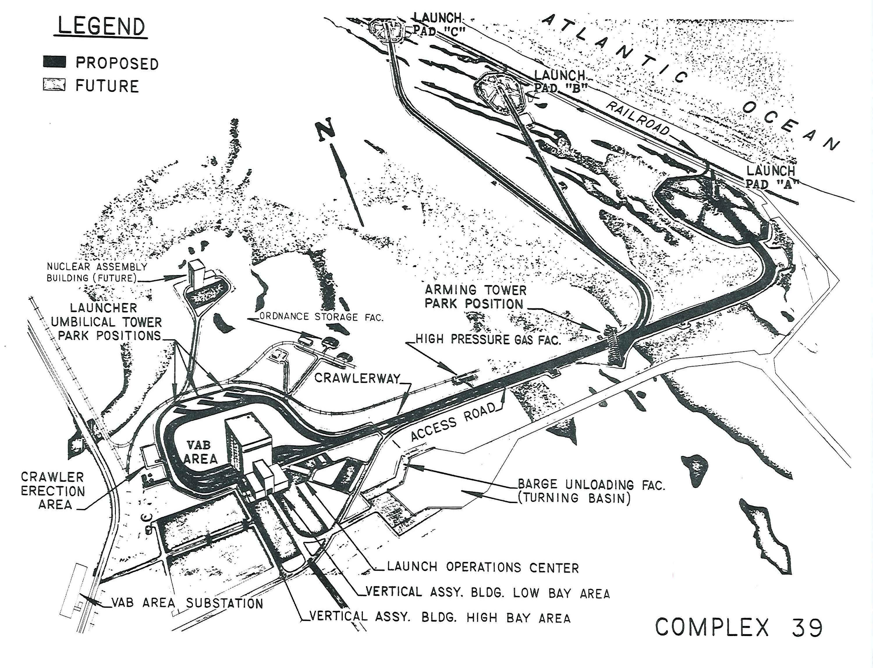 schematic drawing of launch complex 39