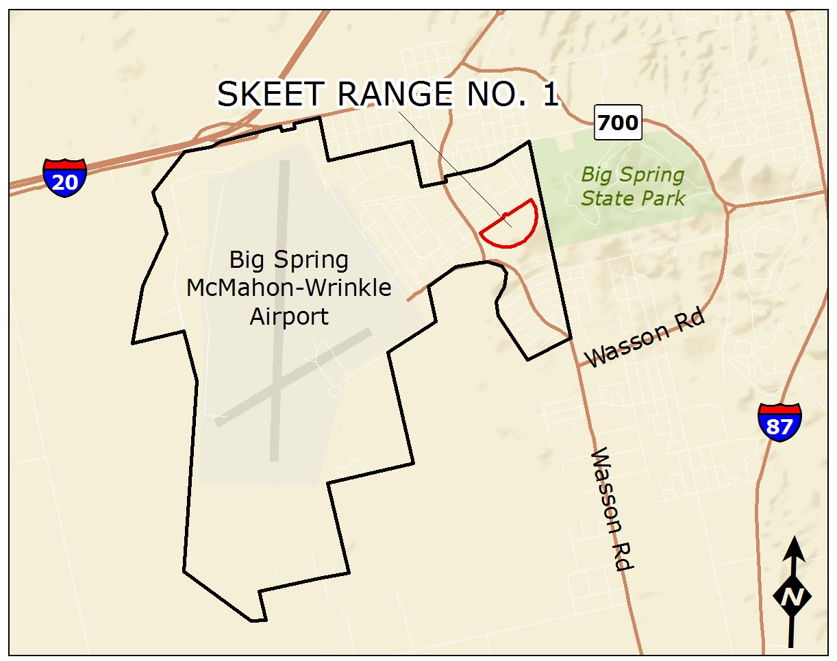 map of the FUDS Former Webb Air Force Base, Skeet Range No. 1