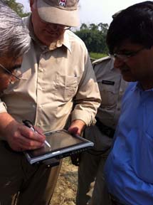 Demonstration of an inspection tablet used by USACE.