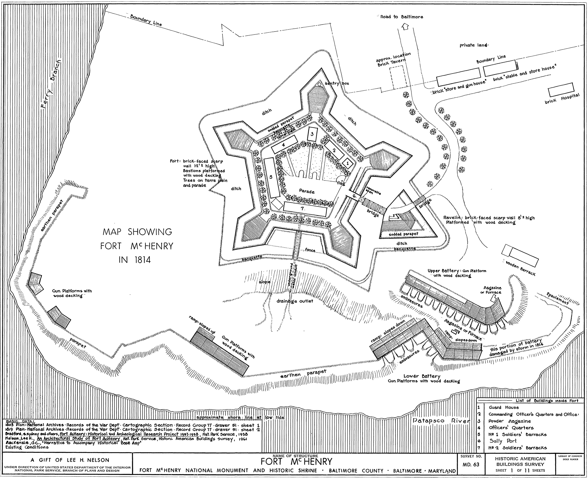 Map Showing Fort McHenry in 1814