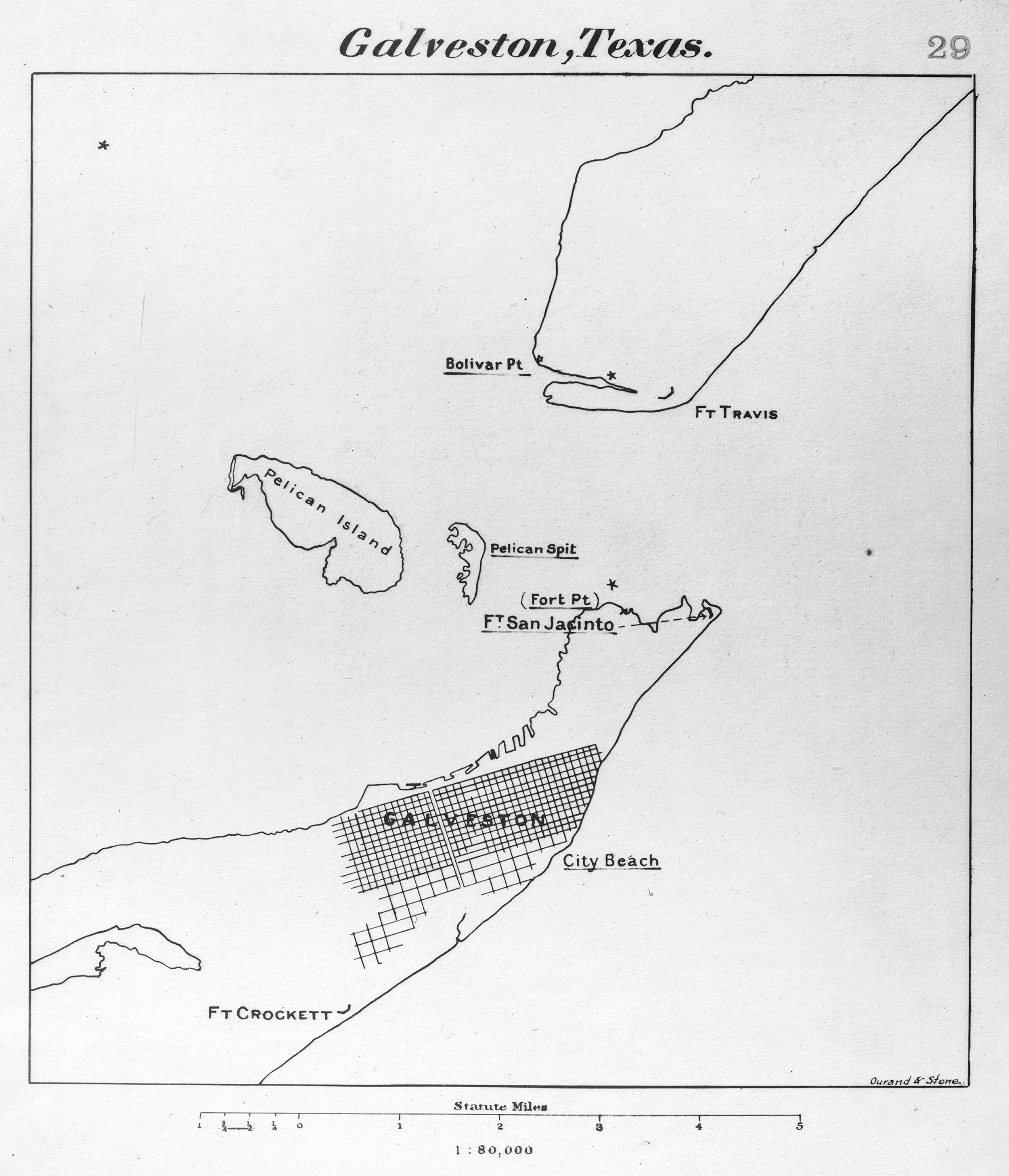 Simple map of Galveston harbor